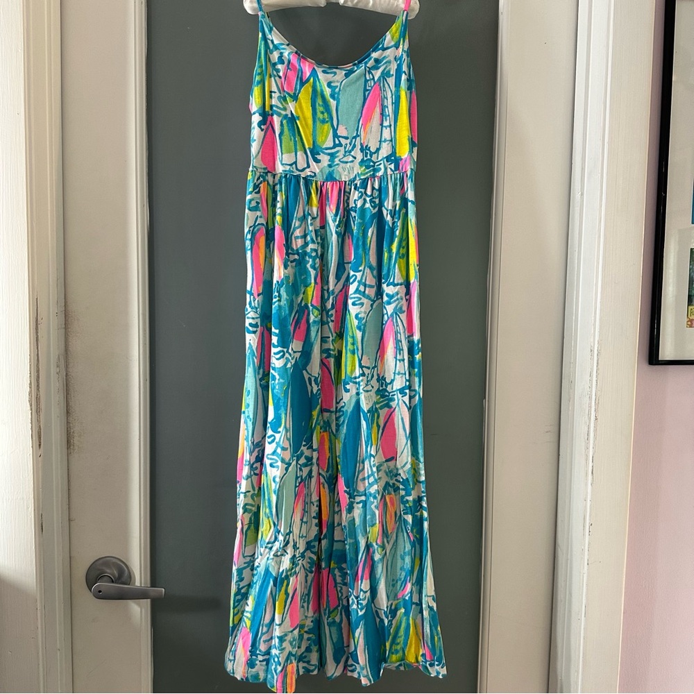 Lilly Pulitzer Beach & Bae -girls wide leg romper / jumpsuit- summer - Picture 4 of 9